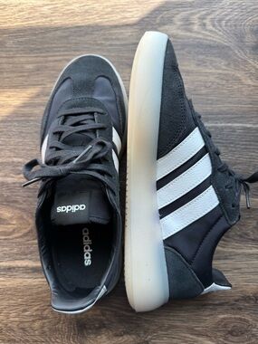 ADIDAS Black Sneakers with White Stripes